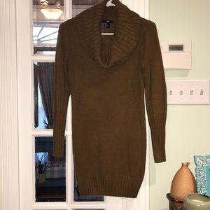 Cowl neck sweater dress